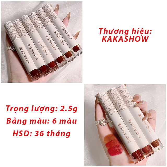 Son Kem Lì KAKASHOW LB, Lâu Trôi, Mềm Mịn, Đa Dạng Màu