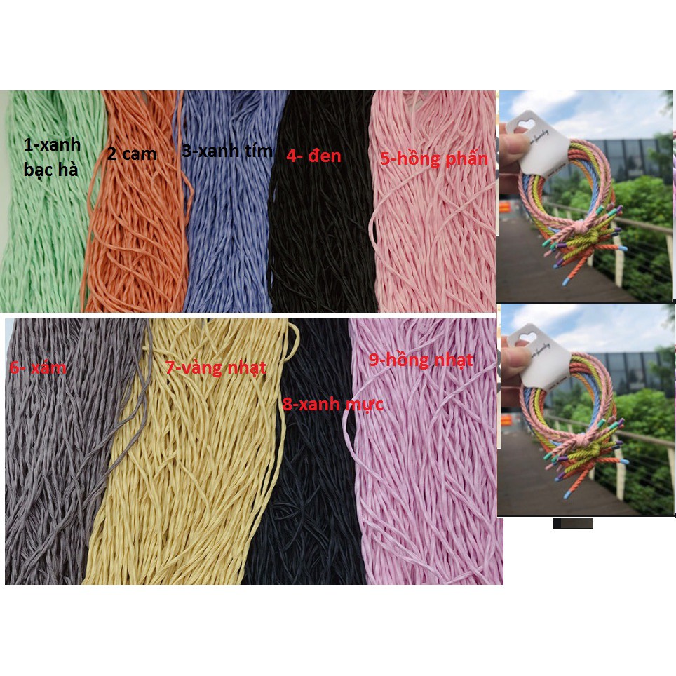Bó 5-10nm dây thun mềm 2.5mm làm dây cột tóc kiểu xoắn