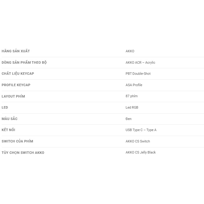 Bàn phím cơ AKKO ACR87 Black