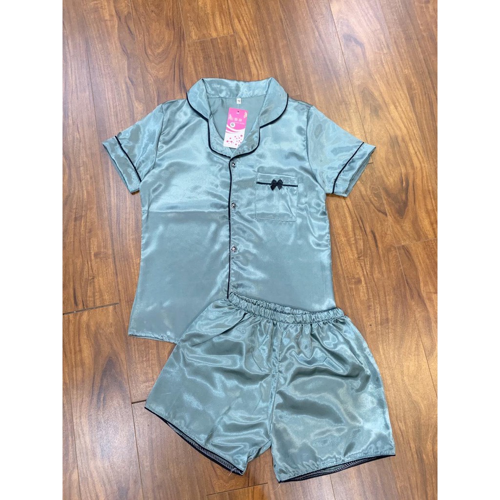 Đồ Bộ Pijama Lụa Phi Bóng Mát Mẻ