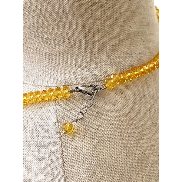 Vòng cổ pha lê Swarovski kiểu hạt bánh cam 6mm