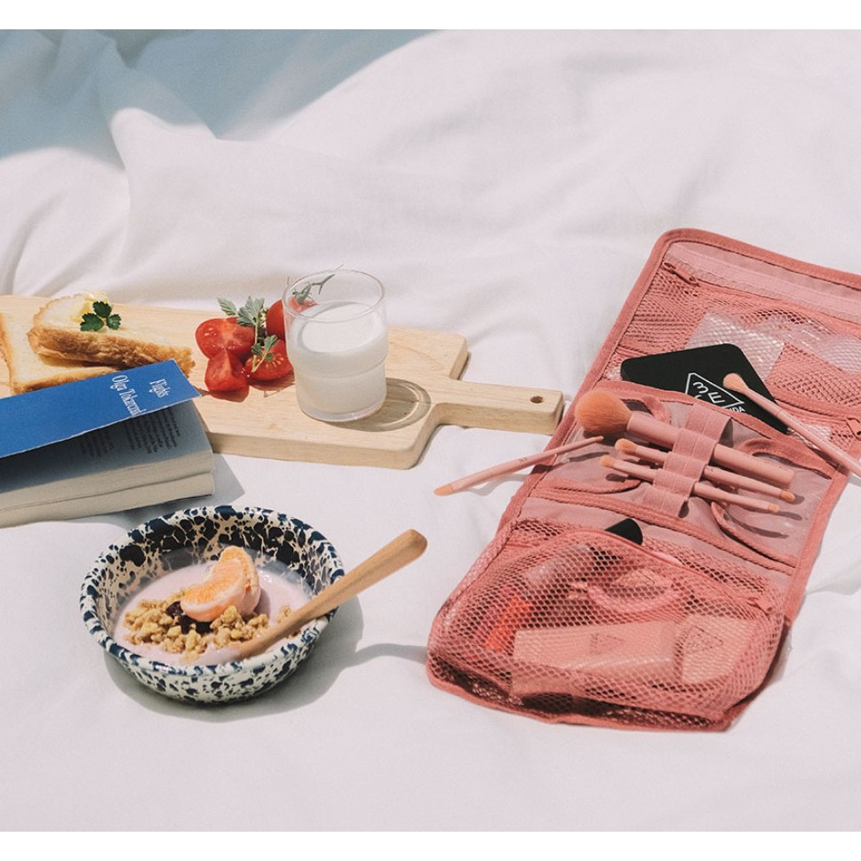 Túi đựng đồ trang điểm 3CE Wash bag Small #Black #PinkBeige