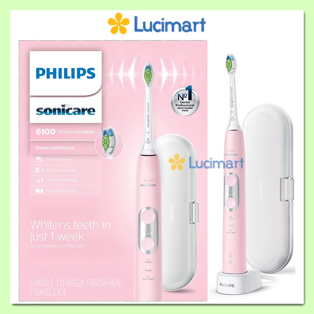 Bàn chải điện Philips Sonicare Protective Clean 6100, 6300, 7300 [Hàng Mỹ]