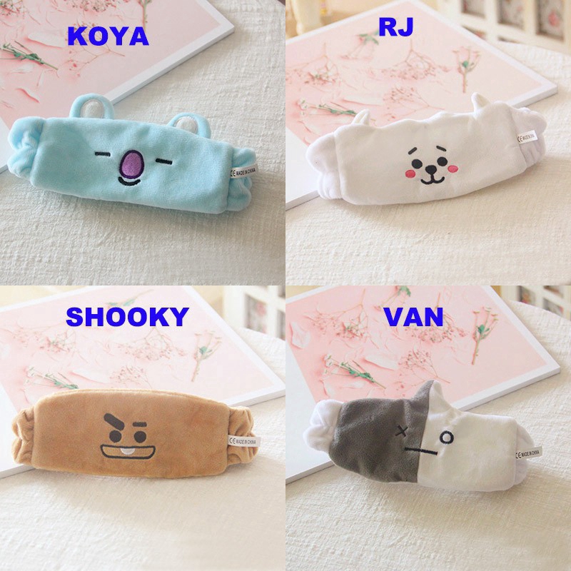 Băng đô rửa mặt trang điểm hoạ tiết BT21 cho fan BTS