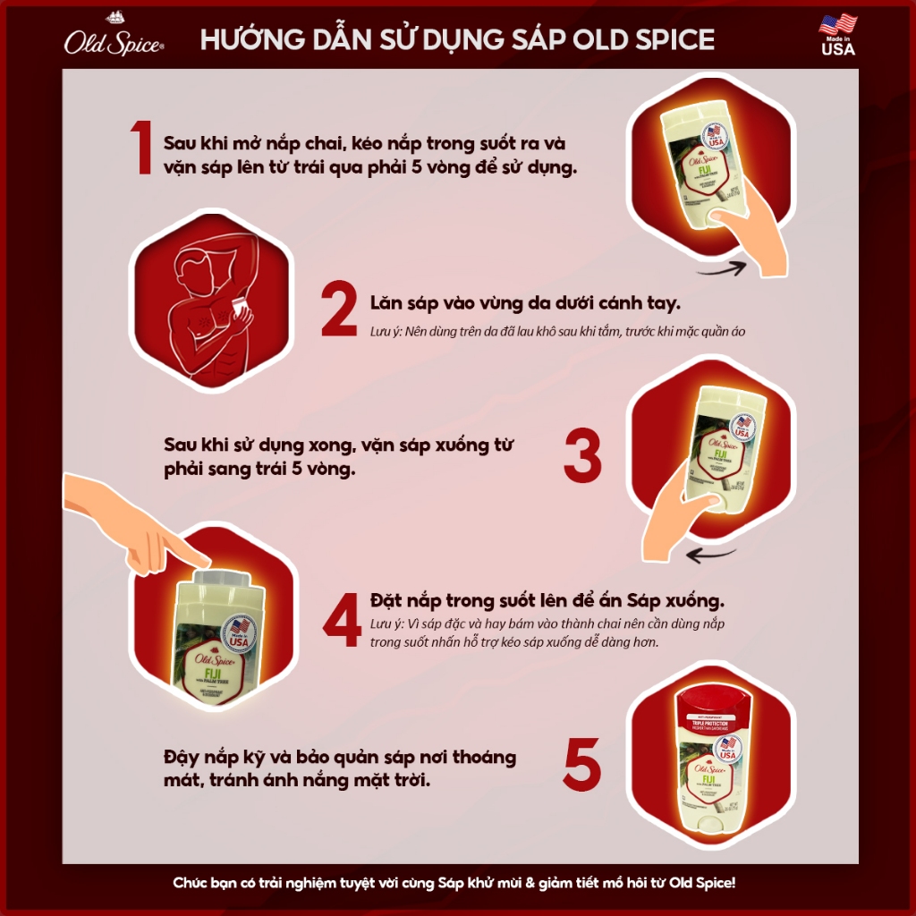 Sáp khử mùi và giảm tiết mồ hôi Old Spice Wolfthorn 73g