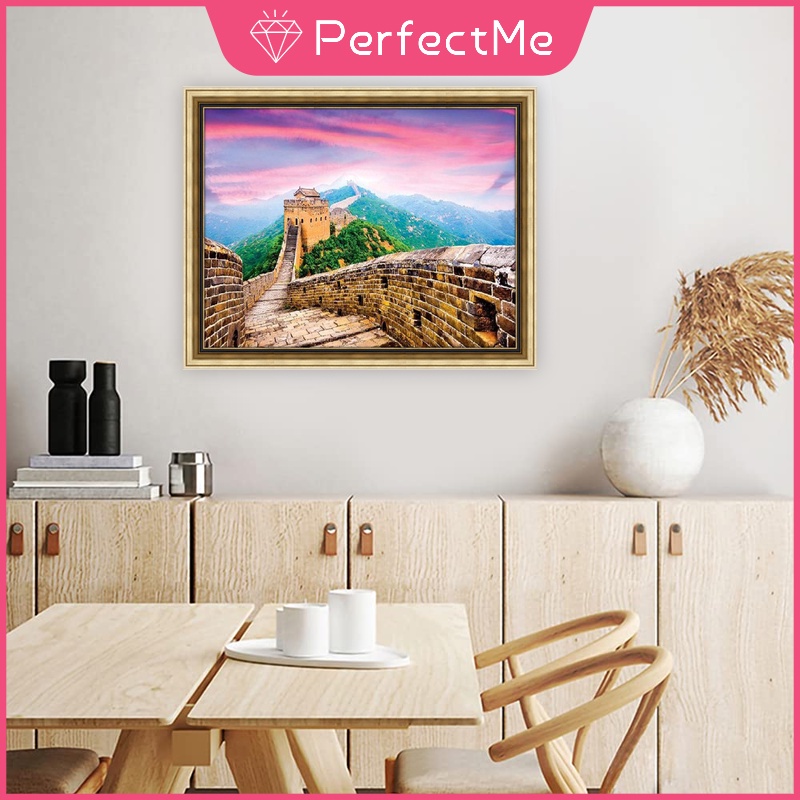 Bộ Tranh Đính Đá 5D Họa Tiết Phong Cảnh Thế Giới Độc Đáo Kích Thước 50x40cm