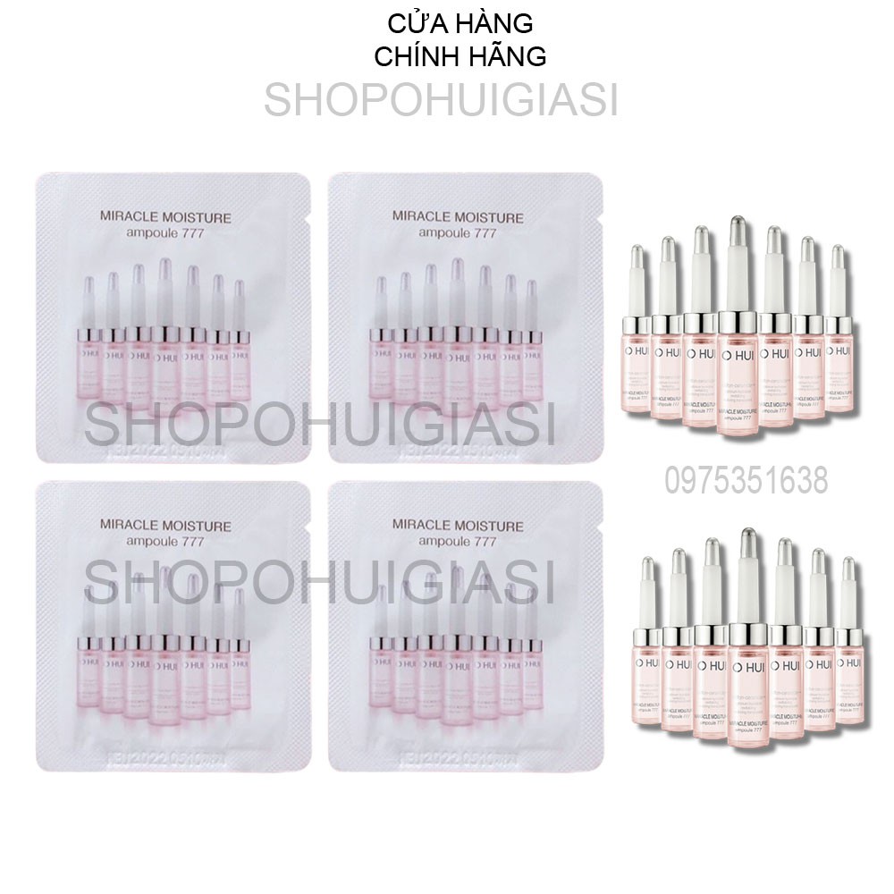 Gói Tinh Chất Huyết Thanh 777 Ohui Siêu Dưỡng Ẩm Dưỡng Trắng Và Căng Bóng Da - Miracle Moisture Ampoule Ohui 777 1Ml
