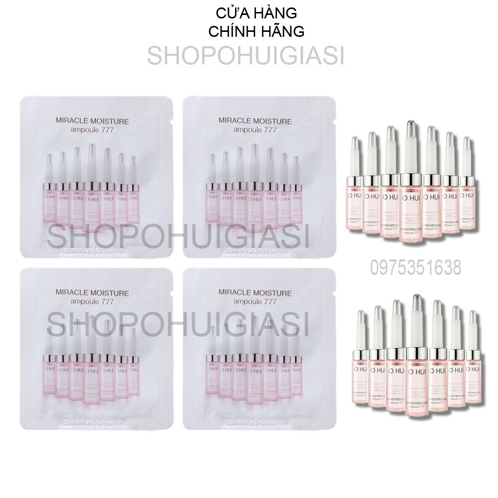 Gói tinh chất huyết thanh 777 Ohui siêu dưỡng ẩm dưỡng trắng và căng bóng da - Miracle Moisture Ampoule Ohui 777 1ml