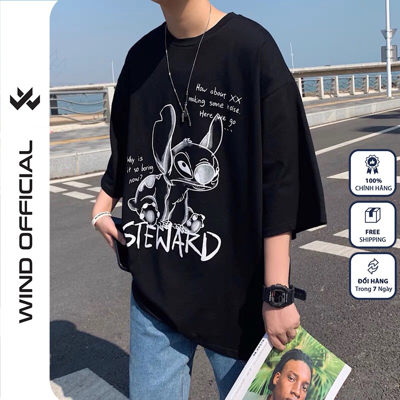 Áo thun tay lỡ Wind phông unisex form rộng STEWARD nam nữ oversize ulzzang | BigBuy360 - bigbuy360.vn