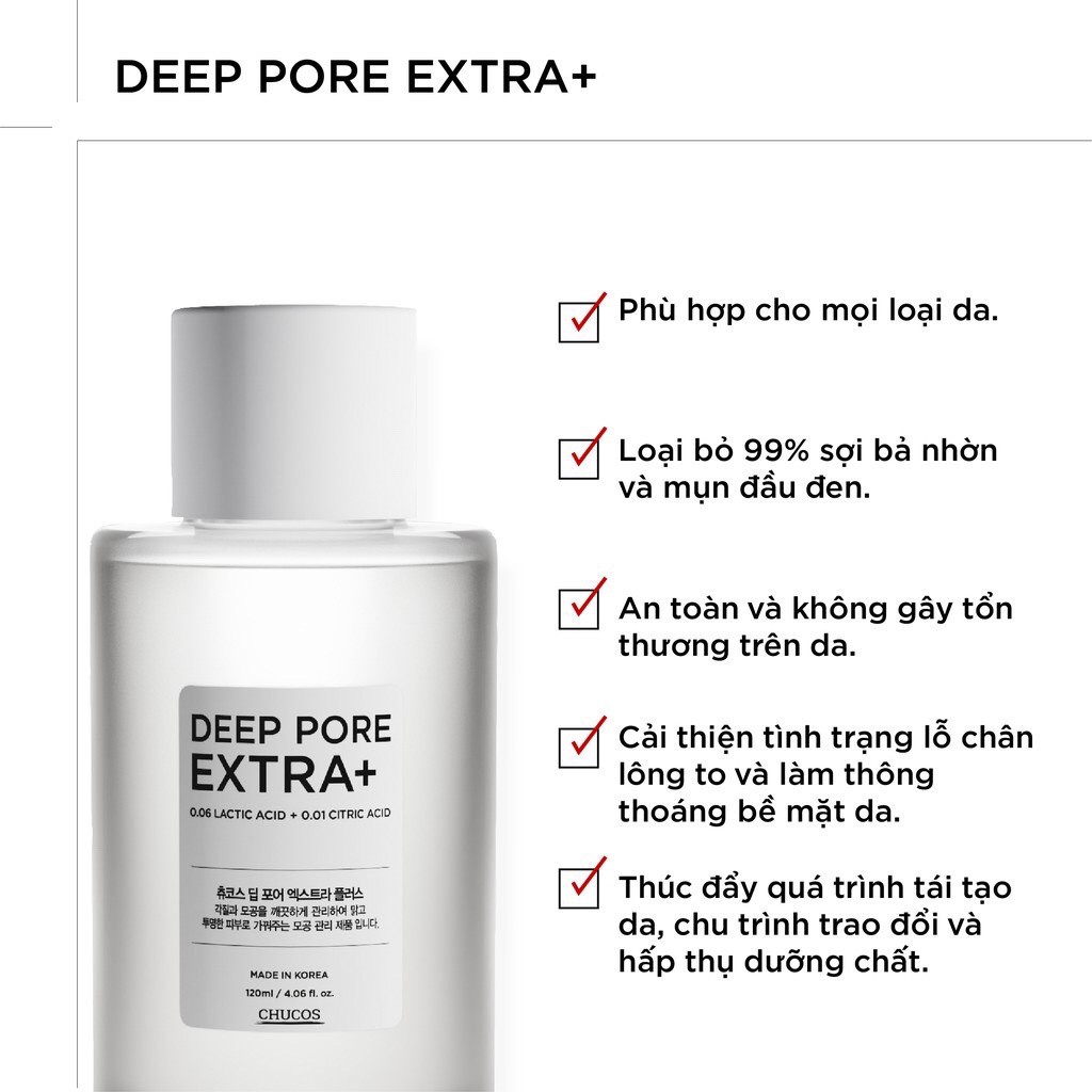 Toner ủ mụn CHUCOS Deep Pore Extra+ 120ml