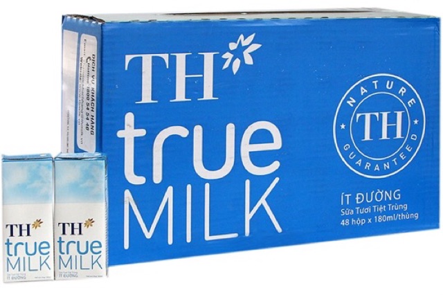 1 thùng Sữa tươi TH True Milk ít đường/có đường/nguyên chất/dâu hộp giấy 180ml