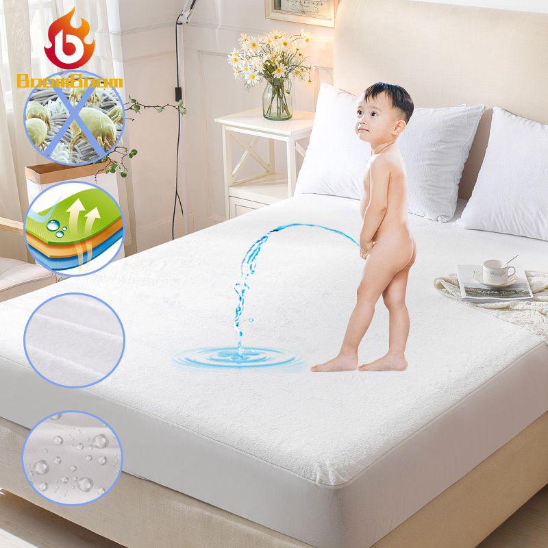 BOOMBOOM Terry Waterproof Bed Cover Mattress Protector Cover for Bed Wetting