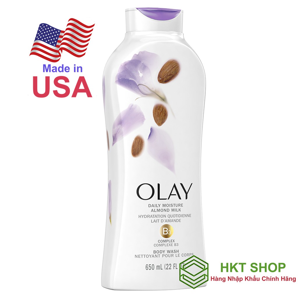 [Mẫu mới] Sữa tắm Olay Almond Milk 650ml (Sữa Hạnh Nhân) - Nhập khẩu từ Mỹ giá tốt