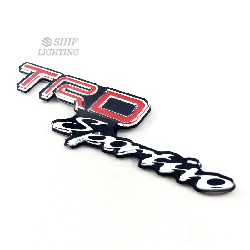1 sticker trang trí xe oto Toyota họa tiết dập nổi TRD Sportivo bằng nhựa ABS