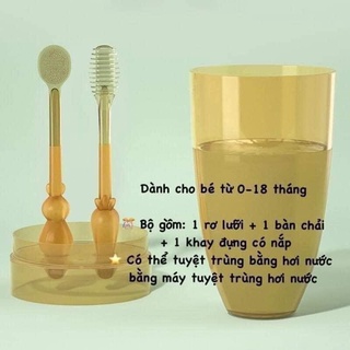 Set Rơ Lưỡi Chải Răng Silicon Cho Bé