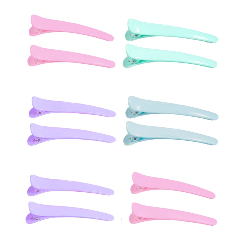 Set 12 Kẹp Tóc Mỏ Vịt Bằng Nhựa Màu Kẹo Ngọt Dành Cho Các Bữa Tiệc Thể Thao