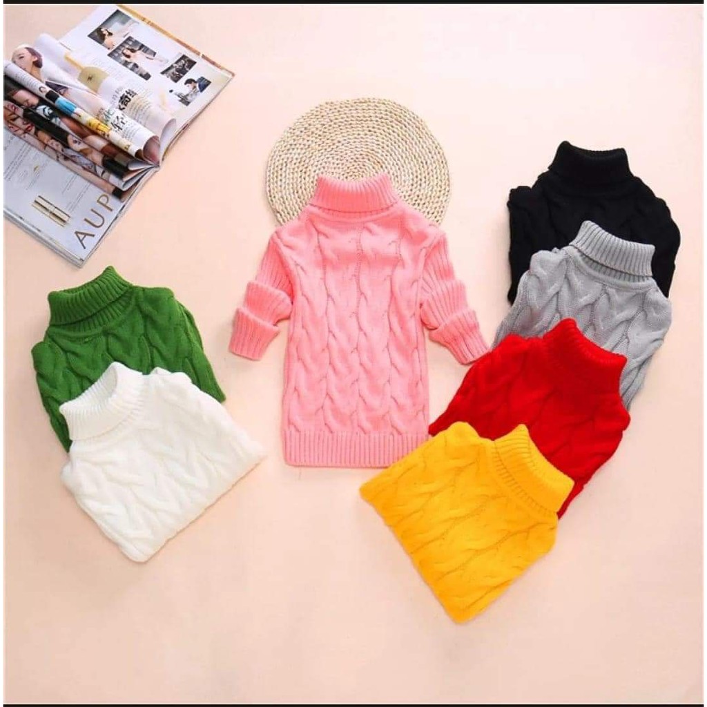 Áo len thừng cổ lọ cho bé gái và bé trai hàng dày đẹp size 8-20kg