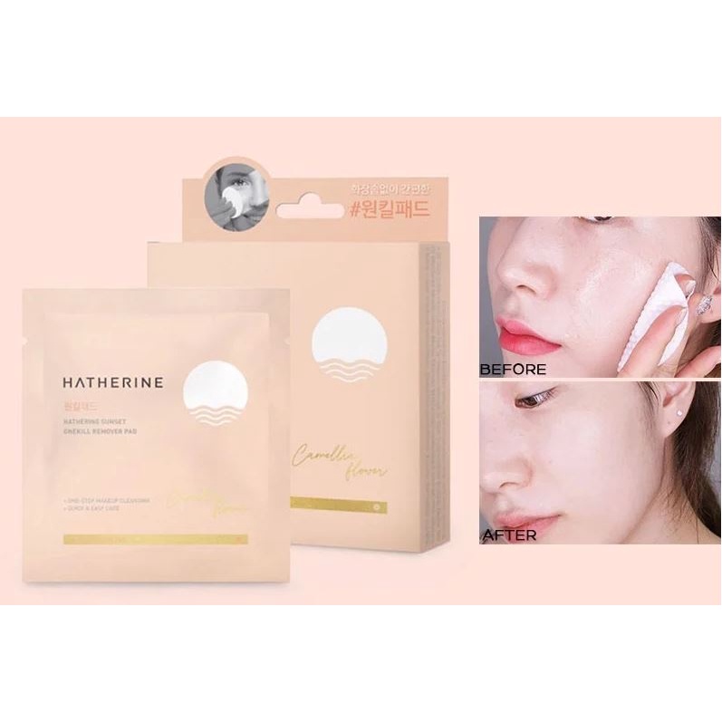 [Hộp 5 Gói x 2 Miếng] Bông Tẩy Trang Dịu Nhẹ, Làm Sạch Sâu Hatherine Sunset Onekill Remover Pad
