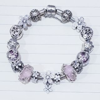Charm bạc s925 chú mơ mộng cùng hoa daisy 5 cánh đá