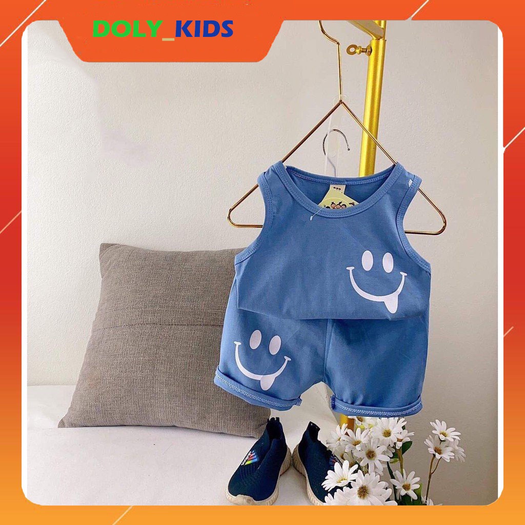 Bộ Ba Lỗ Cho Bé Trai Bé Gái Binbon kids, Bộ Sát Nách cho bé in hình mặt cười cực xinh cho bé từ 6-19Kg