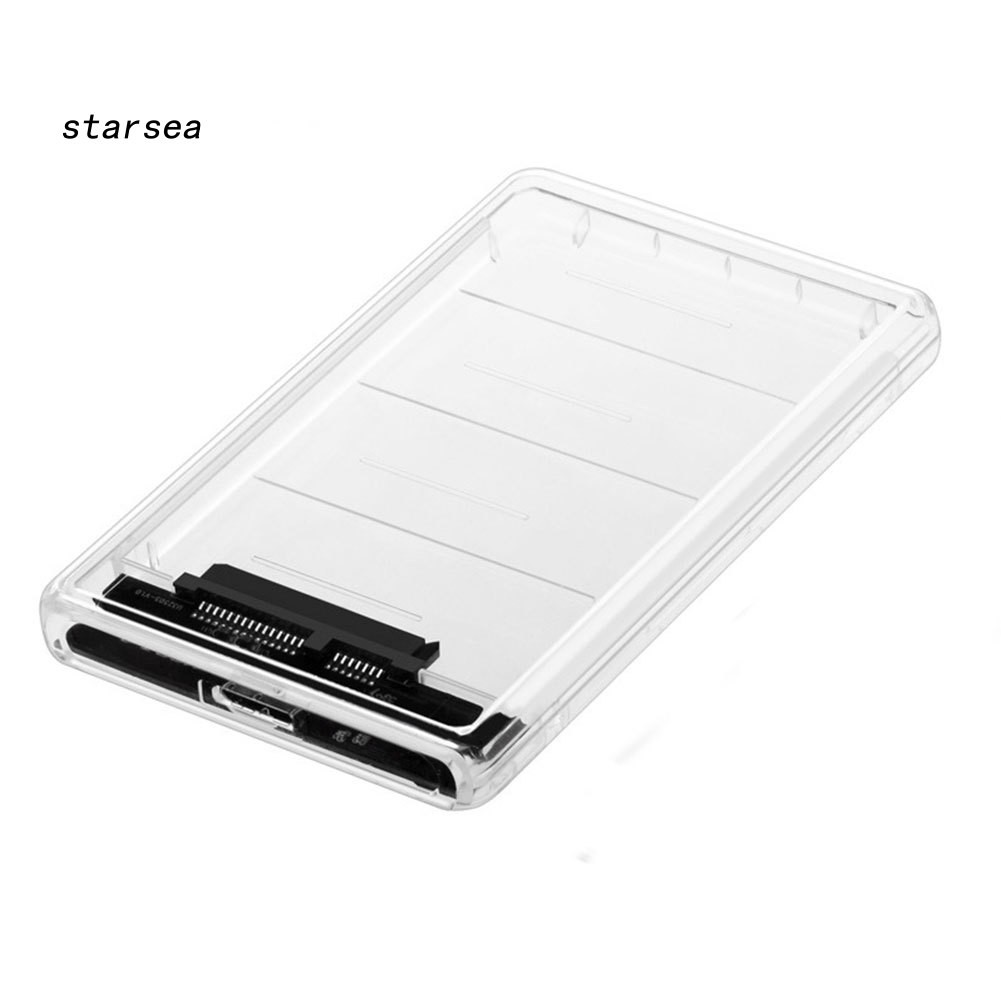 STSE_Transparent 2.5 Inch SATA to USB3.0 Mobile HDD SSD Case Box External Enclosure