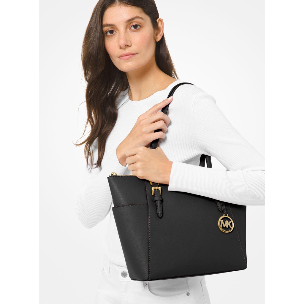 Túi xách nữ chính hãng Michael Kors CHARLOTTE  TOTE  Mẫu mới gọn đẹp nhẹ hơn mẫu cũ - Size 27-26-35cm - Màu đen dễ đeo