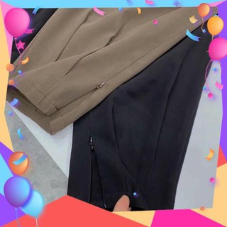 Quần baggy nữ bo gấu khoá kéo lưng chun siêu tiện