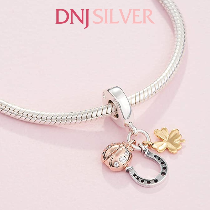 Charm bạc 925 cao cấp, hàng chuẩn bạc - Charm Horseshoe, Clover &amp; Ladybird thích hợp để mix vòng tay charm - DN243