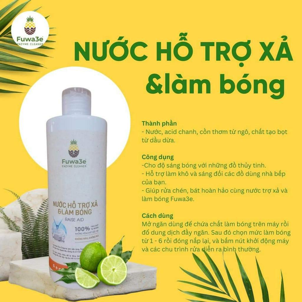 Nước làm bóng fuwa3e 500ml dùng cho Máy rửa bát,nước hỗ trợ xả máy 100% tự nhiên,Gel rửa chén cho máy rửa bát fuwa3e