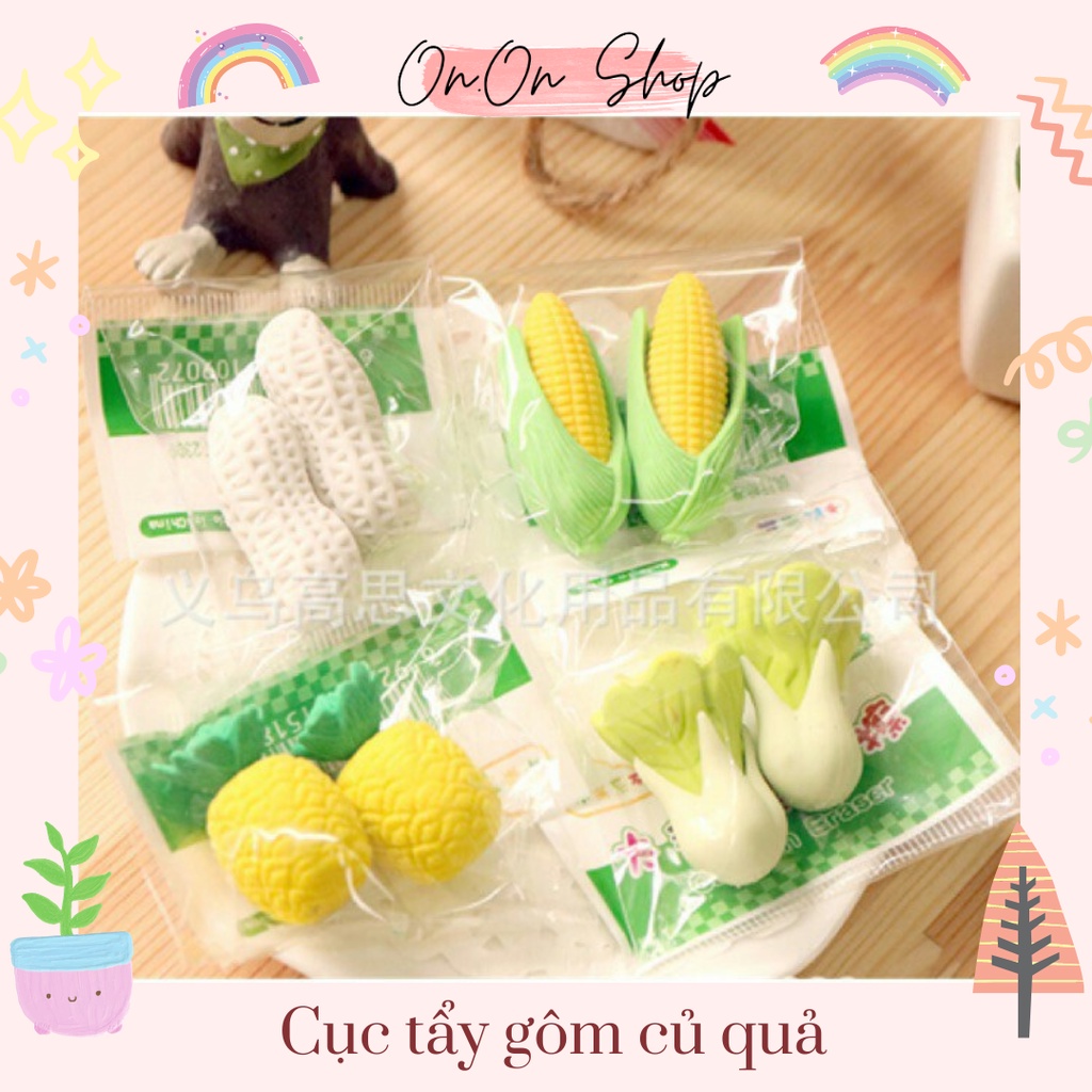 🍀Cục tẩy gôm hình rau củ quả 🍀 xinh xắn (tự chọn mẫu)