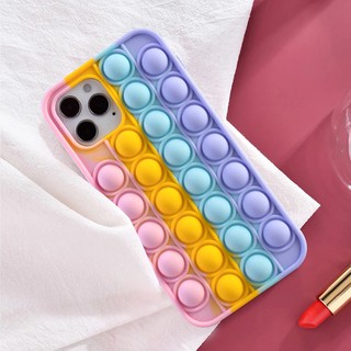 Cho iPhone 15 14 13 12 Mini 11 Pro Max Plus X XS XR Silicon Mềm Pop It Bong Bóng Dễ Thương cầu Vồng Silicon Bao