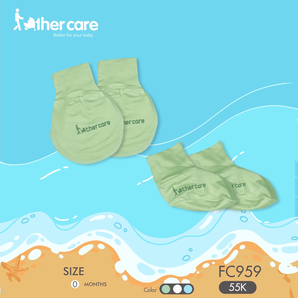 Set Bao Tay + Bao Chân Sơ Sinh FatherCare - Trơn FC959