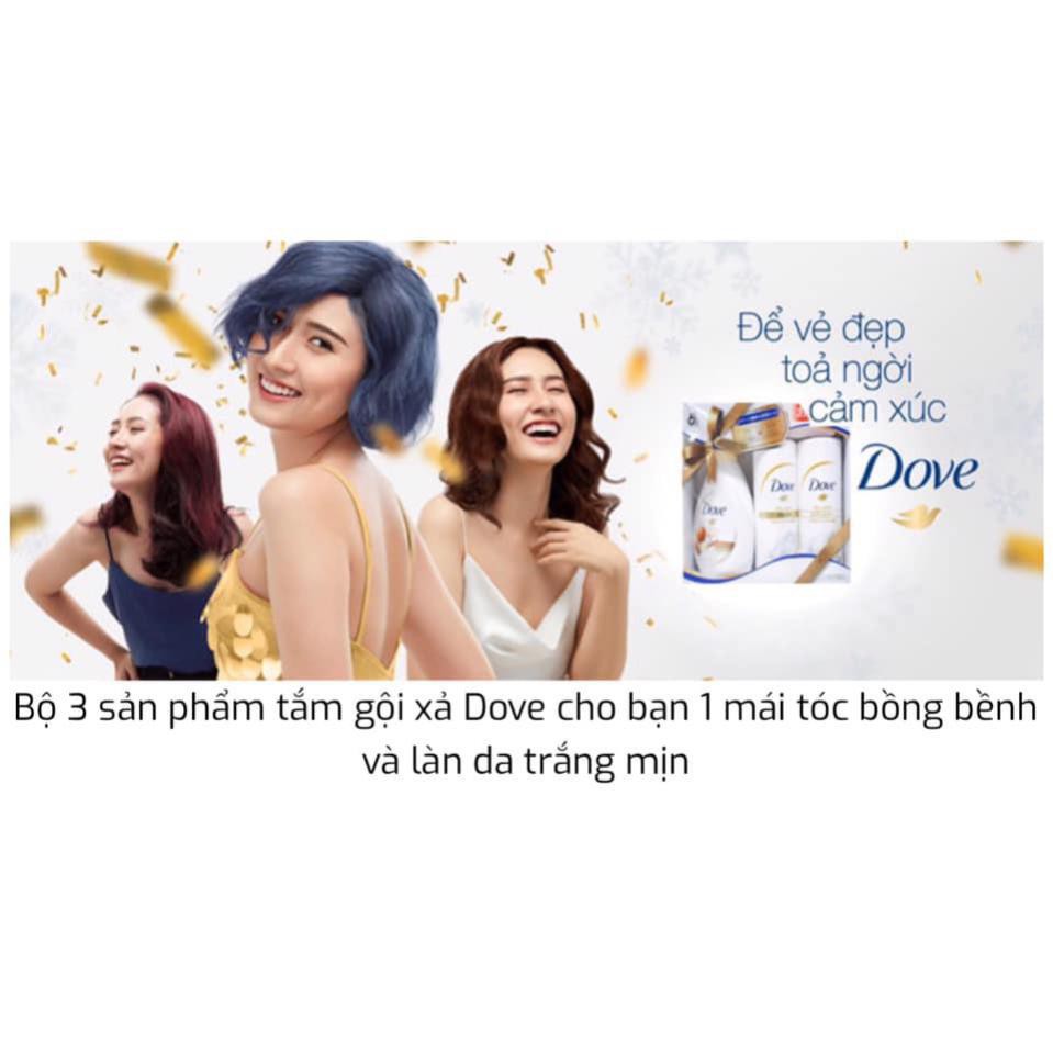 [chính hãng] Bộ Dầu Gội Dove Nhật Set 3 Món Gội Xả Sữa Tắm Dove Mái Tóc Mềm Mượt Không Còn Khô Chẻ Ngọn Phục Hồi Hư Tổn