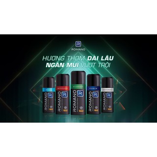 Xịt khử mùi toàn thân Romano 150ml