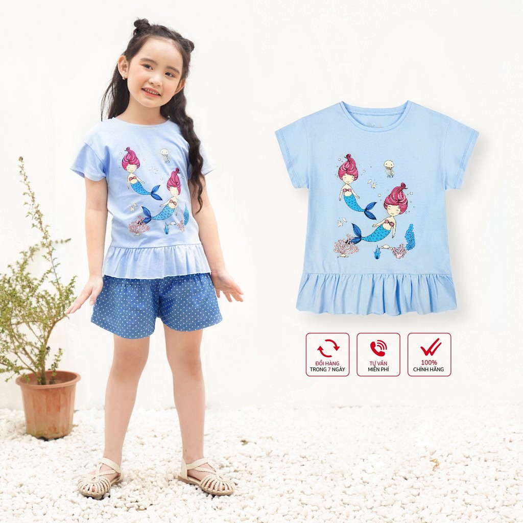 Áo Bé Gái Size Đại Miss Meow Chất Cotton, Áo Phông Cho Bé In Ngựa Cầu Vồng 2-11