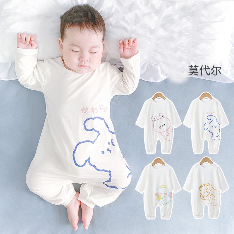 ✨Hàng Có Sẵn✨ Áo Liền Quần Ngủ Liền Thân Mỏng Tay Dài Điều Hòa Không Khí Thời Trang Xuân Thu 2022 Cho Bé Sơ Sinh