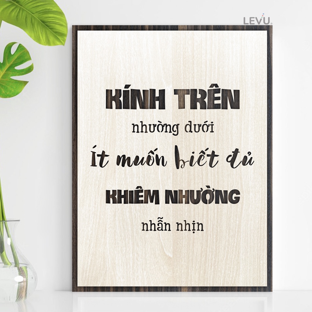 Tranh làm quà tặng bằng Gỗ khắc chữ trang trí tạo động lực LEVU028