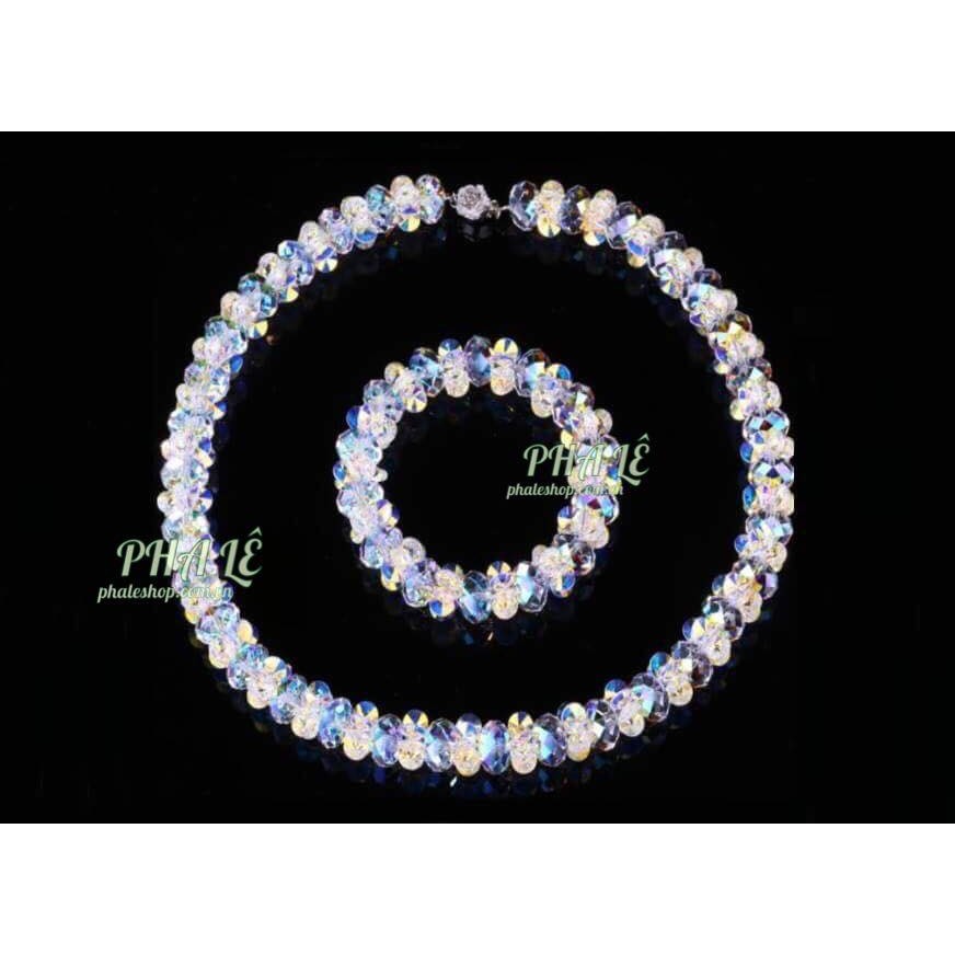 Bộ Trang Sức Pha Lê Hoa Sao Trắng Được Thiết Kế Từ Pha Lê Swarovski