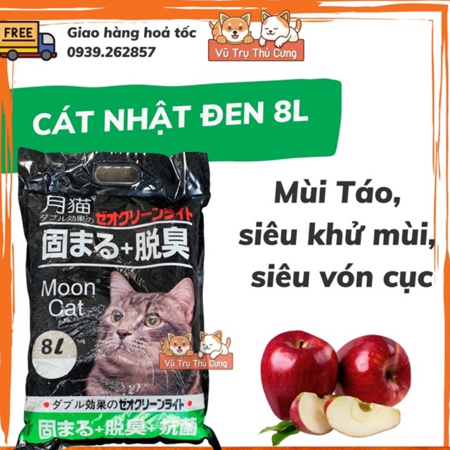 Cát Nhật Đen 8L vệ sinh cho mèo, vón cục, khử mùi tốt