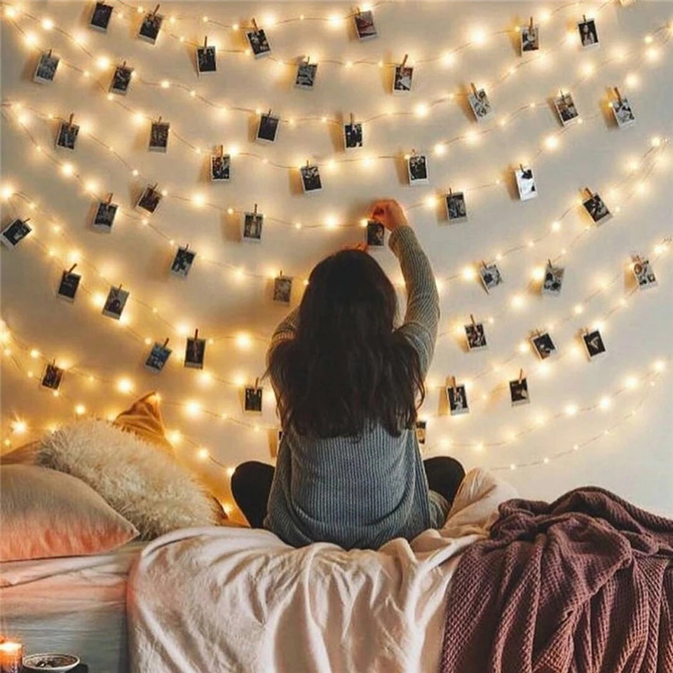 Dây Đèn Led Có Kẹp Chống Thấm Nước Trang Trí Giáng Sinh