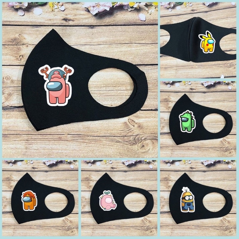 khẩu trang in hình Among us chống bụi/ khẩu trang among us