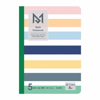 Sổ KLONG Caro A4 Math Notebook may 200 trang; MS 988