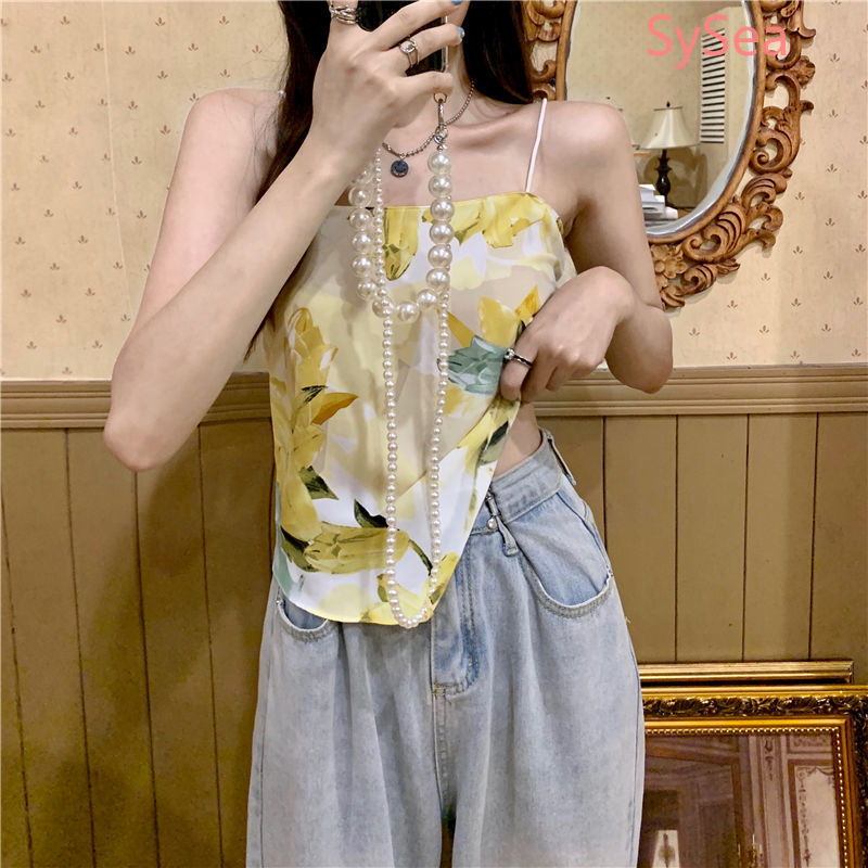 Áo Hai Dây In Họa Tiết 2 Dây Thời Trang Mùa Hè Gợi Cảm Cho Nữ