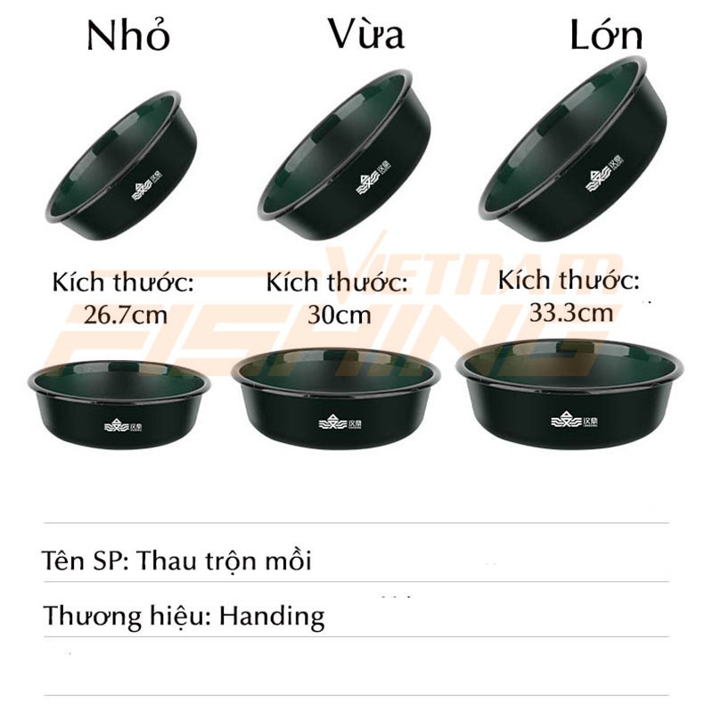 Bộ 3 thau cứng trộn mồi Handing - Hàng Chính Hãng