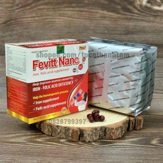 Viên uống bổ sung sắt fevitt nano bổ máu, cải thiện tình trạng thiếu máu - hộp 100 viên