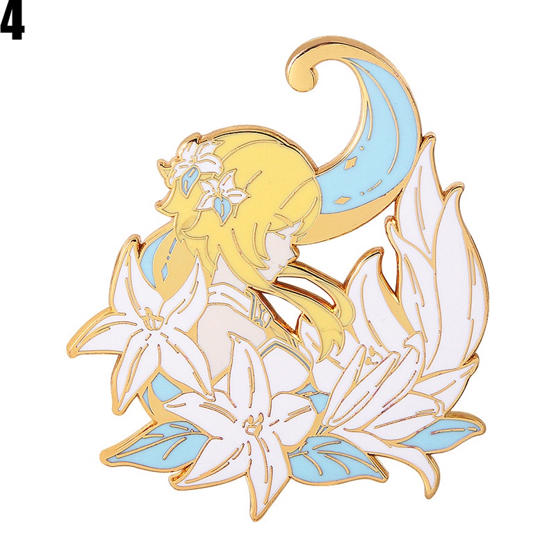 Huy hiệu cài áo kim loại họa tiết Mona Lumine Genshin thời trang