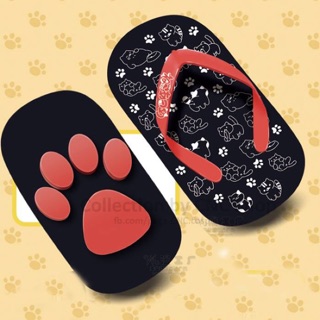 Guốc dép xỏ ngón kiểu Nhật đế dấu chân mèo Neko Atsume