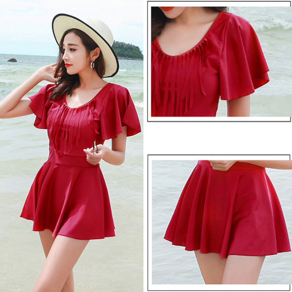 [Video + Free ship] Đồ bơi nữ dạng váy quần rời duyên dáng - BK-419i