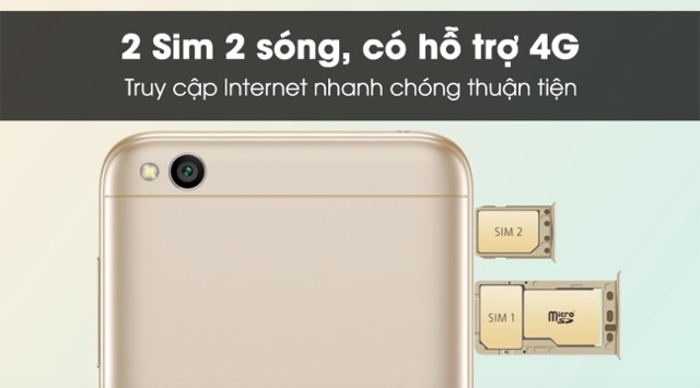 Điện thọai Xiaomi Redmi 5A - Fullbox - Ram 2Gb, bộ nhớ 16Gb - Bảo hành 12 tháng - Hàng nhập khẩu | BigBuy360 - bigbuy360.vn