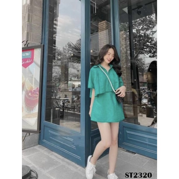 Sét đũi áo croptop kèm chân váy ôm body thoáng mát